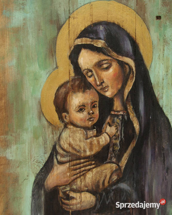 Obraz malowany na starych deskach Madonna z Solec Kujawski