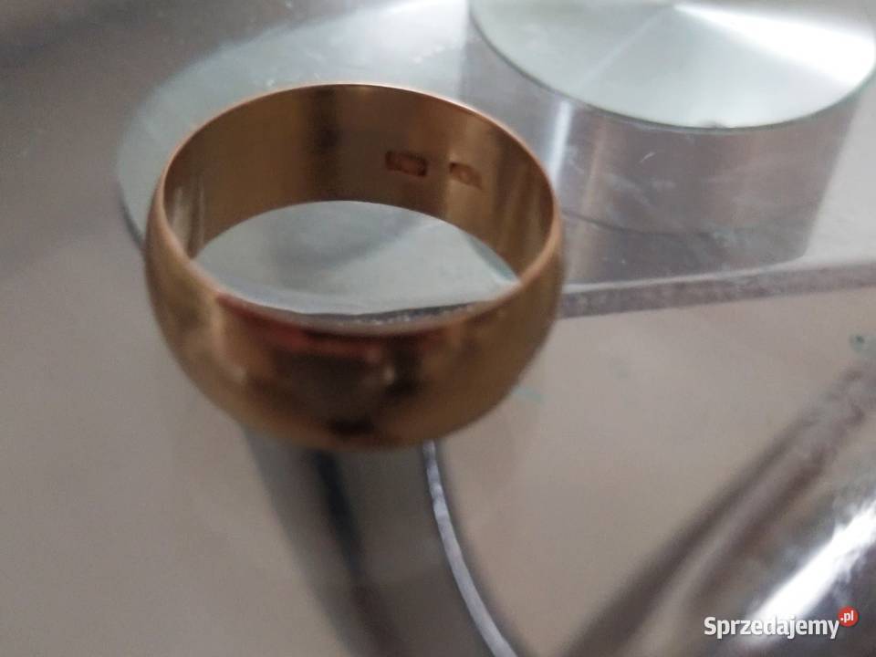 Obrączka złota pr 585 NOWA Szeroka gruba wypukła złote kujawsko-pomorskie Bydgoszcz