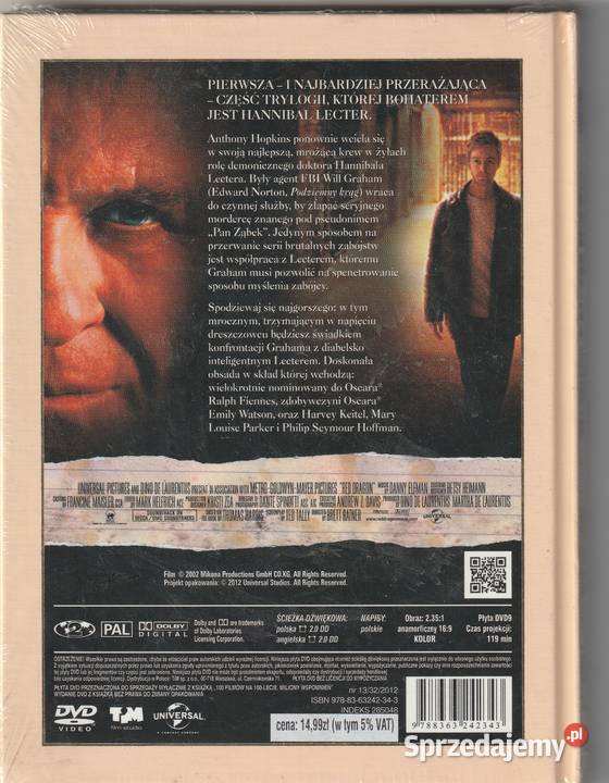 CZERWONY SMOK Anthony HopkinsDVD DVD Pruszków