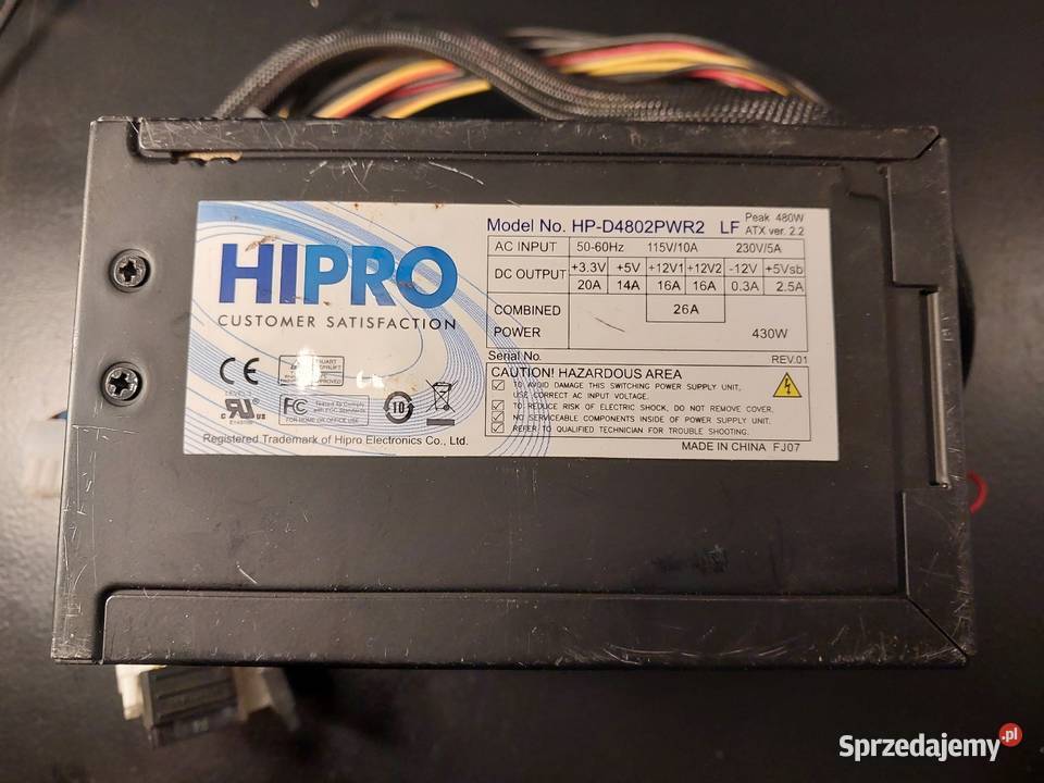 Zasilacz HIPRO HPD4802PWR2 LF 480W mazowieckie Zielonka