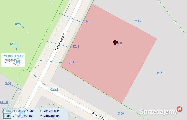 sprzedaży działki 814m2 Pierzchnica 814m2