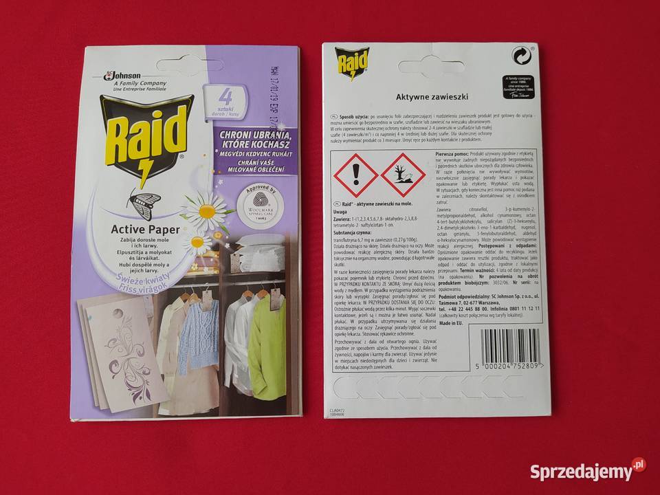 SC Johnson Raid Zawieszki przeciw molom DUŻA Pozostałe Olkusz