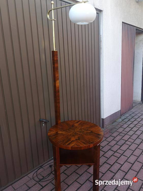 Lampa Podłogowa Ze Stolikiem Art Deco Orzech sprzedam