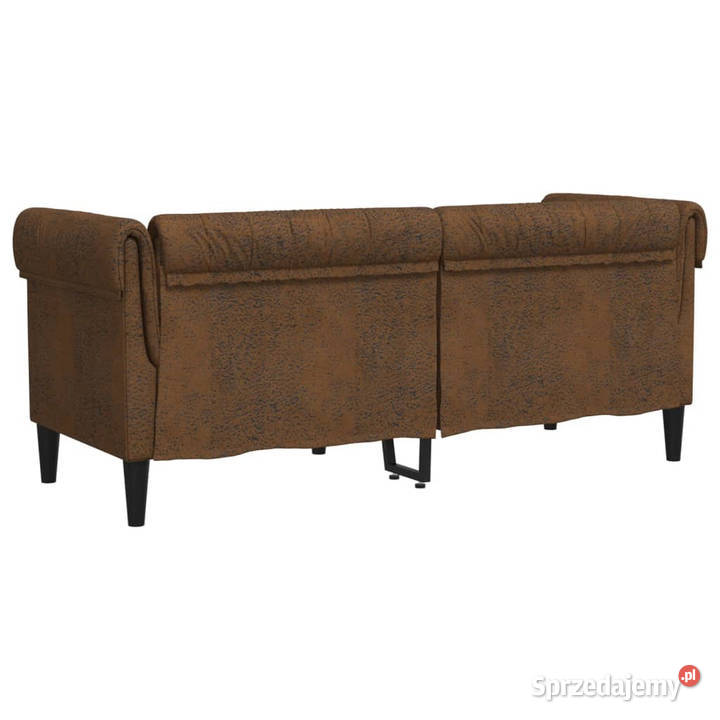 Sofa Chesterfield dwuosobowa brązowa obita Warszawa