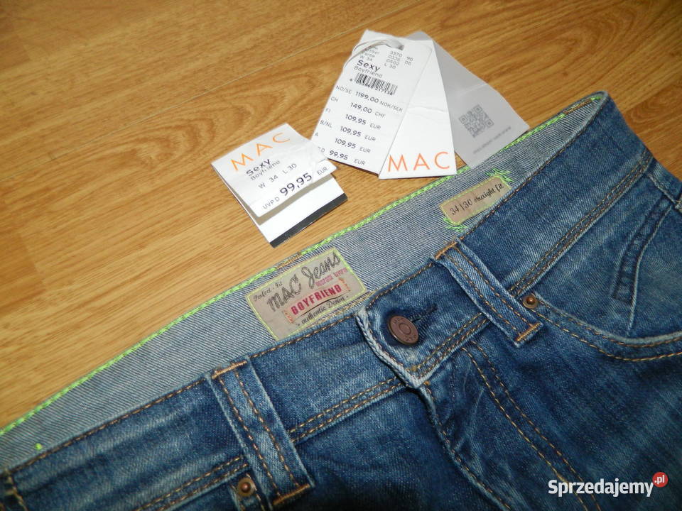 MAC Boyfriend spodnie jeansowe W34 L30 Trzebinia