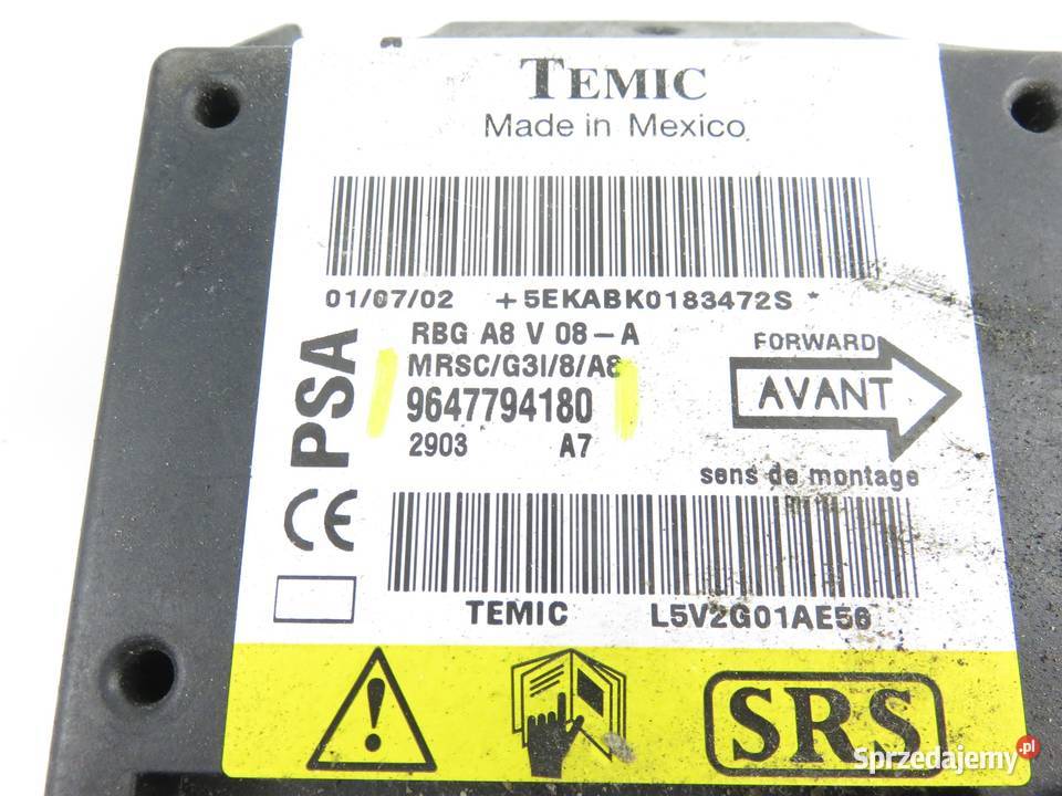 MODUŁ AIRBAG CITROEN C3 I FC 9647794180