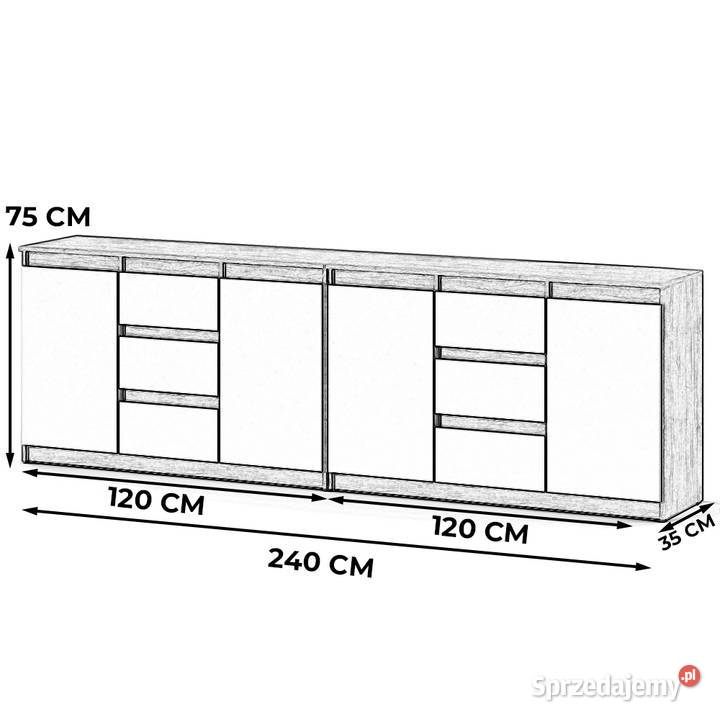Komoda 240 Szafka Pojemna 6 Szuflad Nowoczesna 75cm Elbląg
