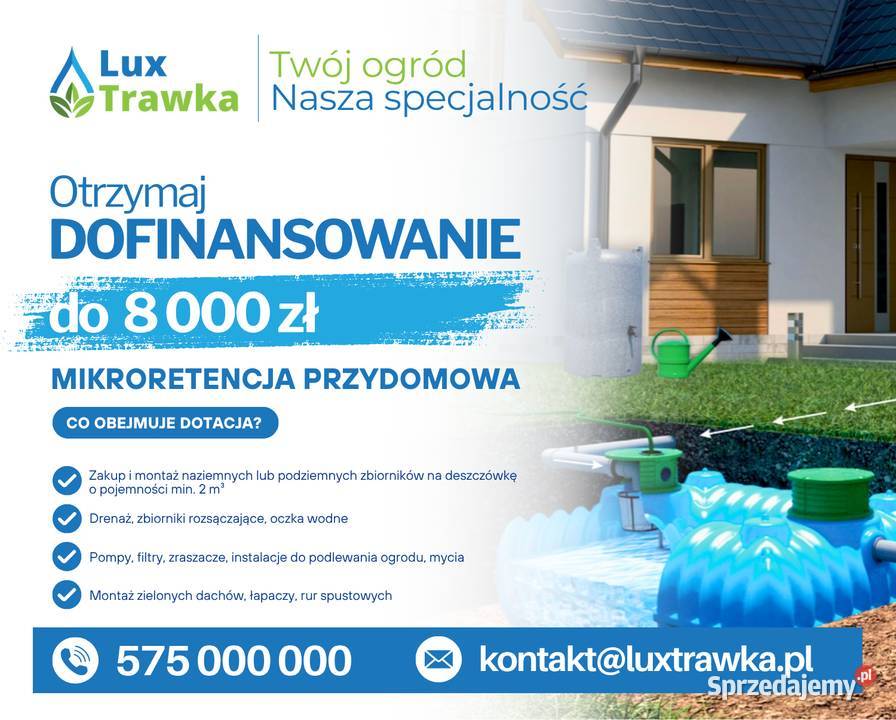 Zbiorniki na deszczówkę Dofinansowanie do 8000 małopolskie Limanowa