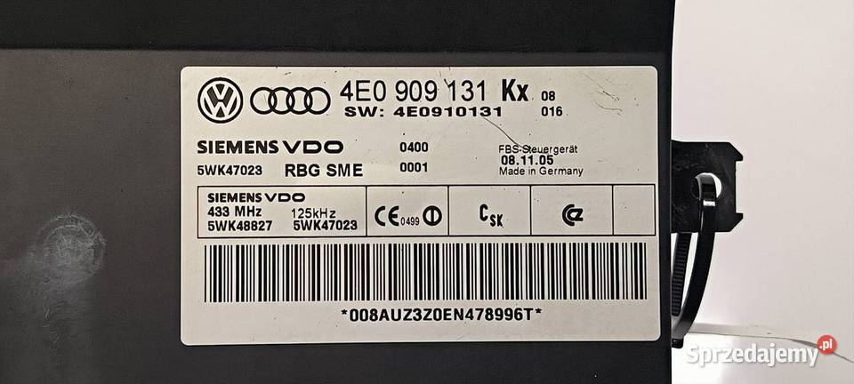 MODUŁ VOLKSWAGEN PHAETON 4E0909131K Lipno
