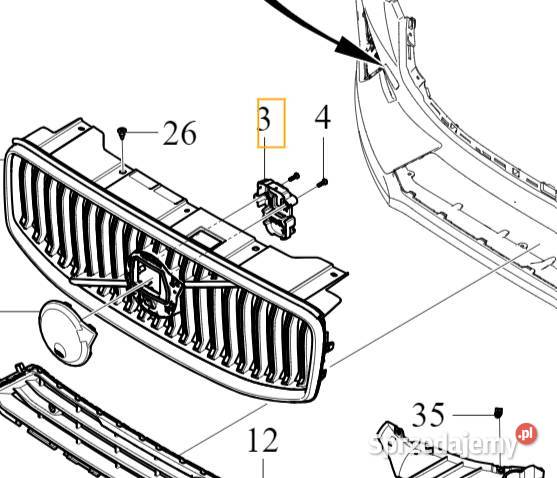VOLVO XC60 II wspornik kamery radaru klips Gadgety motoryzacyjne Bielany Wrocławskie