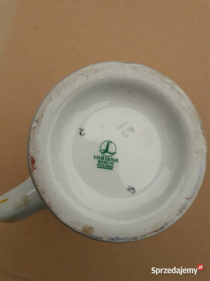 Klimatyczny kufel Lubiana wzór kaszubski prl mazowieckie sprzedam