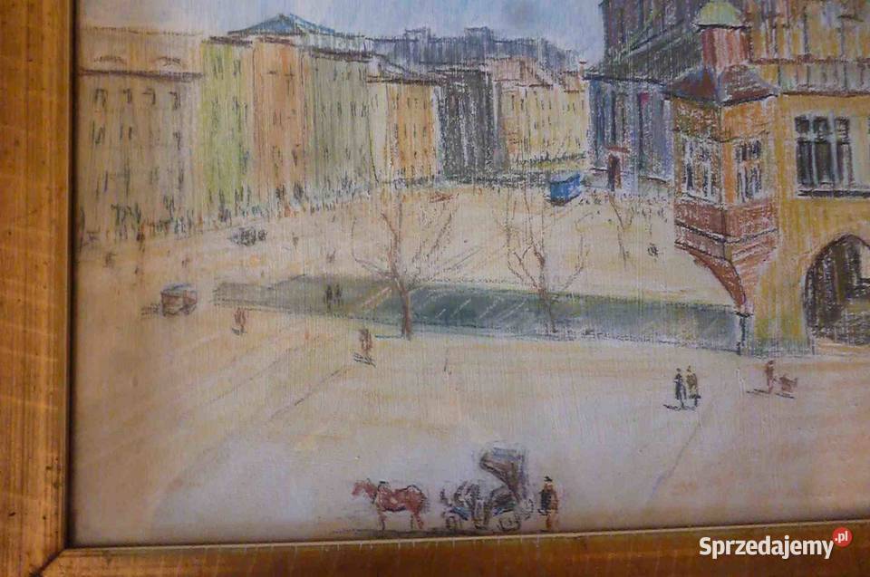 OBRAZ STARY PRZEDWOJENNY RYNEK GŁÓWNY KRAKÓW Kraków