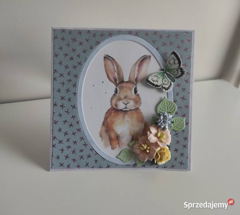 Kartka ręcznie robiona wielkanocna handmade 1 Łódź