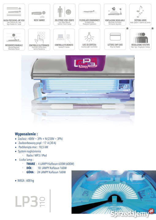 Solarium Sportarredo LP3 110 mazowieckie Płock sprzedam
