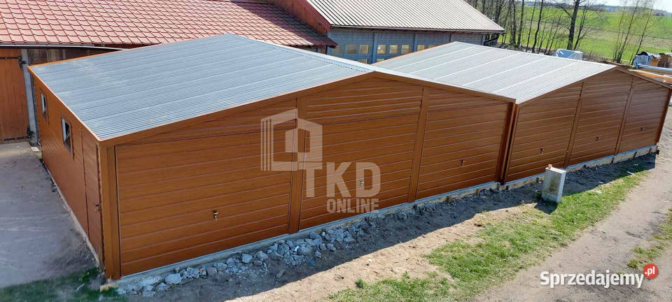 Garaż Blaszany 95x6 Brama drewnopodobny 2x okno Sieradz