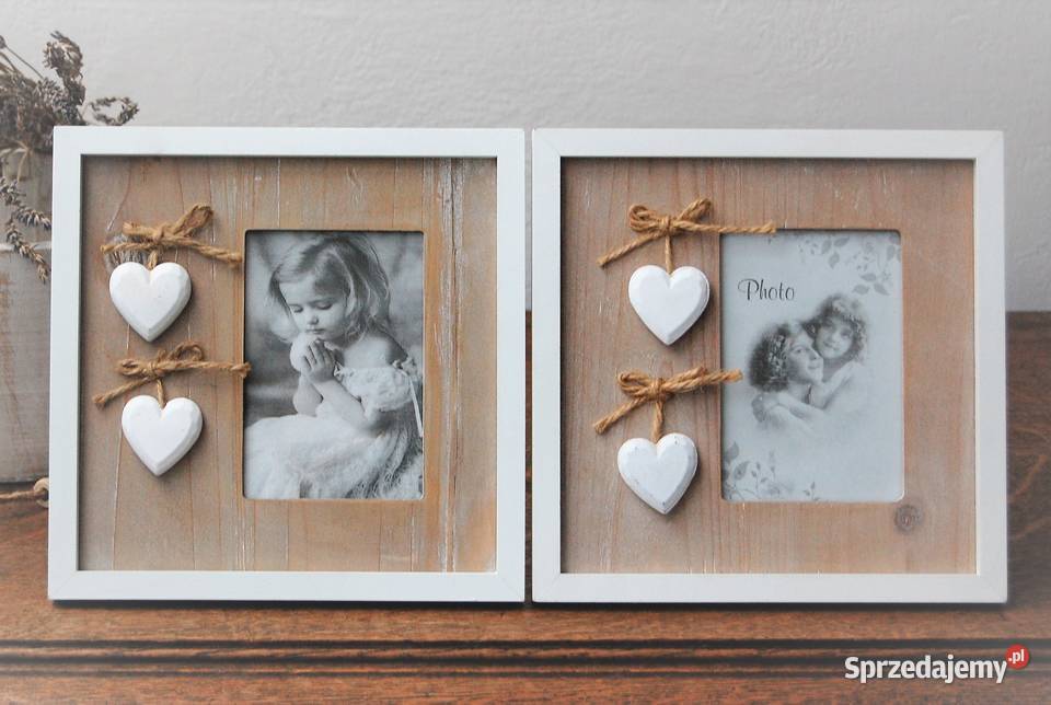 Ramka do zdjęć shabby chic drewniana z Lublin