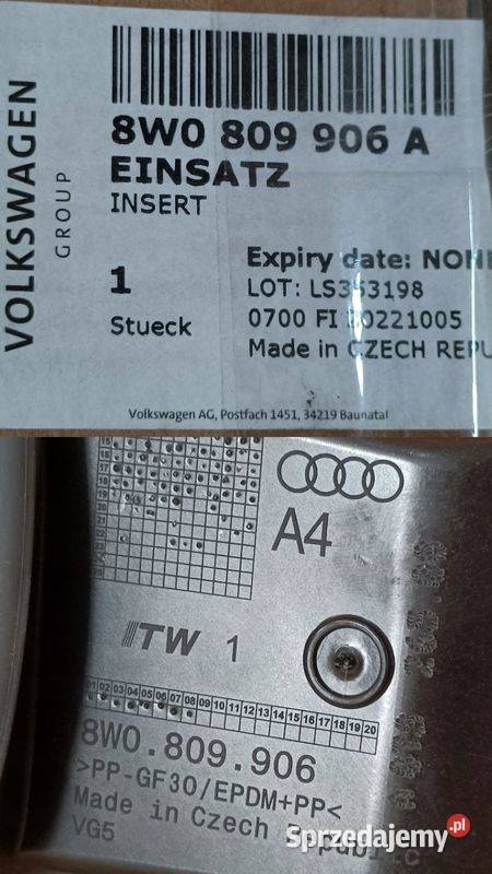 AUDI A4 B9 8W WLEW PALIWA 8W0809906A Pleszew