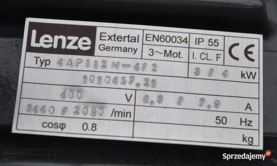 Motoreduktor dwubiegowy 34kw 205406obrmin Lenze