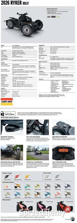 CanAm Ryker Rally 900 ACE CVT F3TB 2026 czarny Can-Am