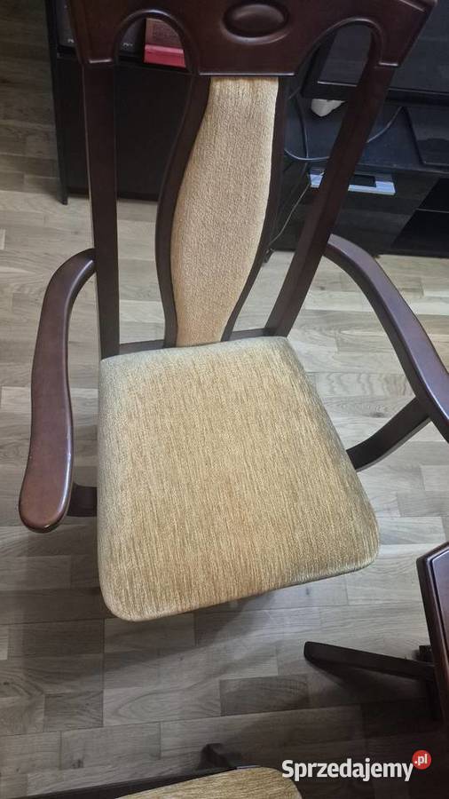 Zestaw stół rozkładany plus 6 krzeseł 95cm Piekary Śląskie