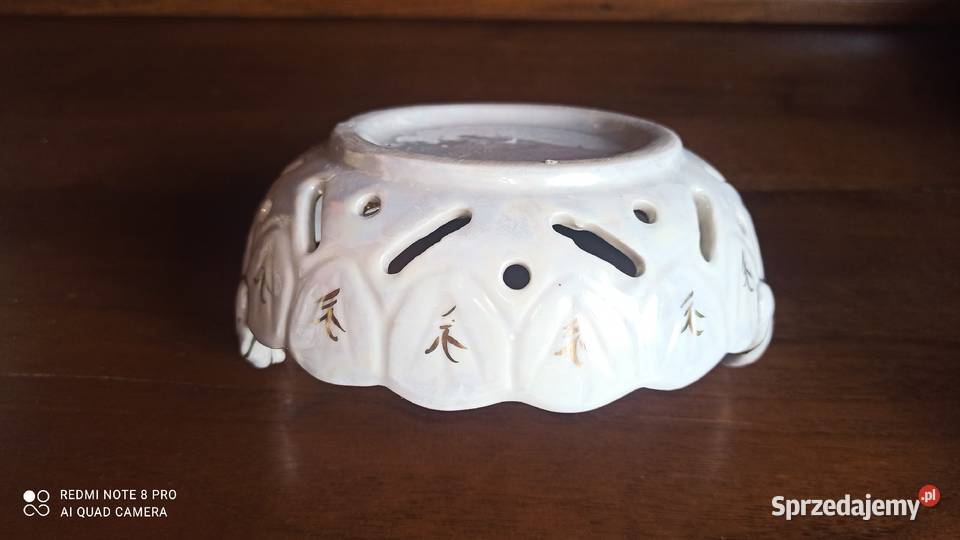 Patera MiseczkaZ uchwytami Złocona i opalizowana pomorskie Gdańsk