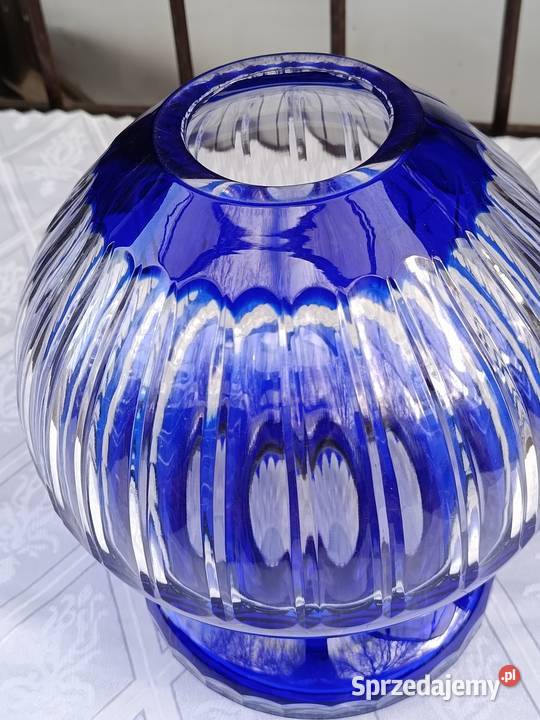 Wazon kryształowy kobalt