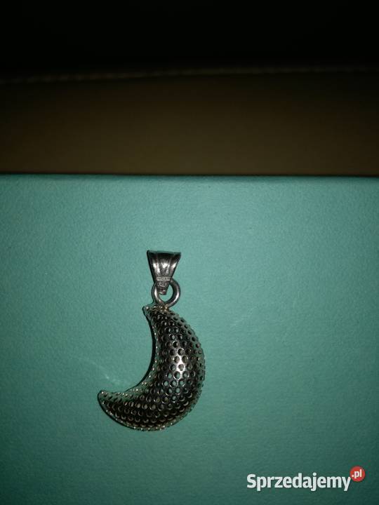 Srebrny ażurowy księżyc na srebrnym łańcuszku Warszawa sprzedam