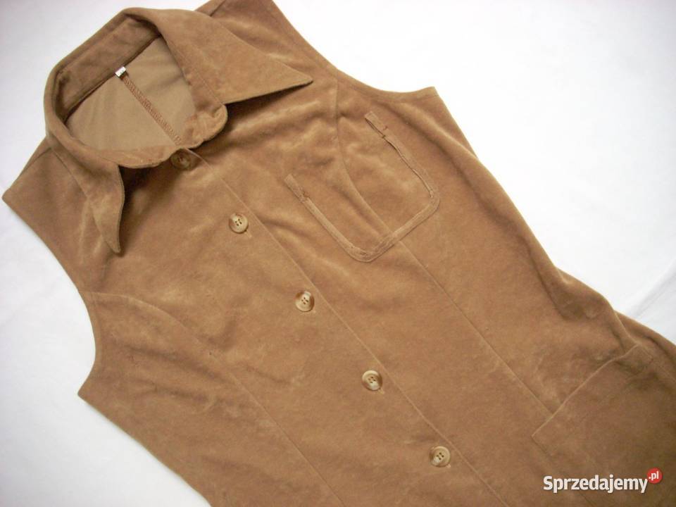 Sukienka Karmelowa Zapinana S M vintage Nowy Sącz