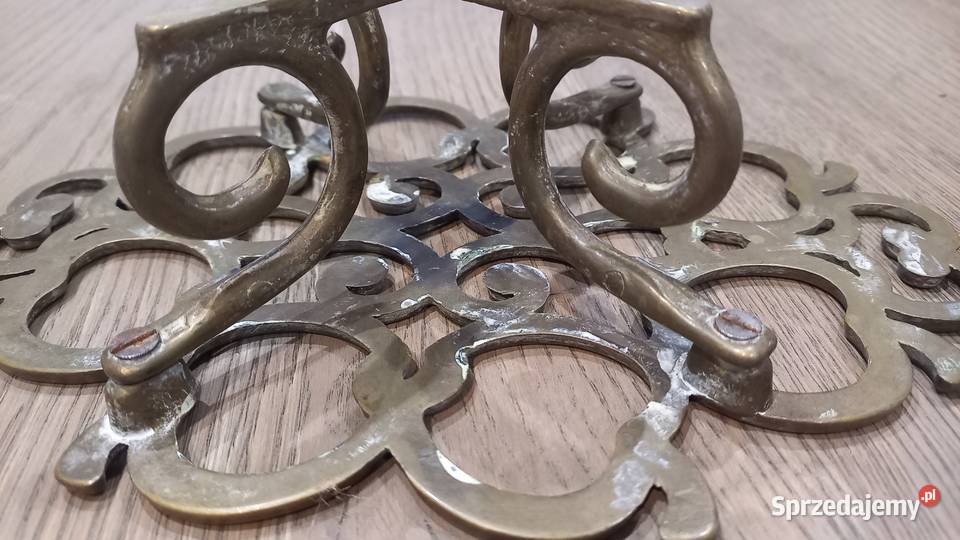 Podstawka mosiężna pod garnek żelazko Jabłka 681 Gawroniec