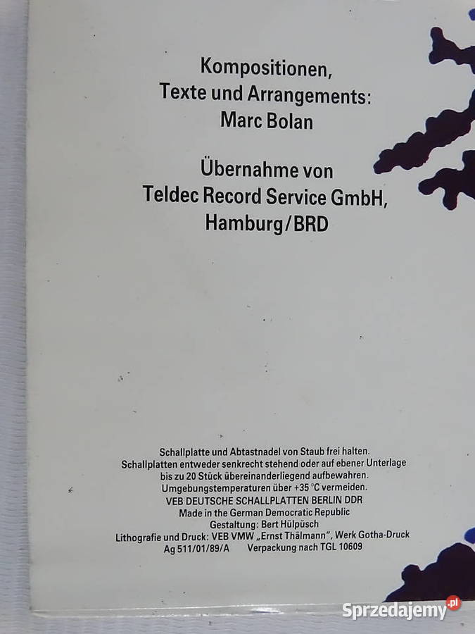 T Rex Marc Bolan Cosmic Dancer Winyl AMIGA 1990 Biłgoraj