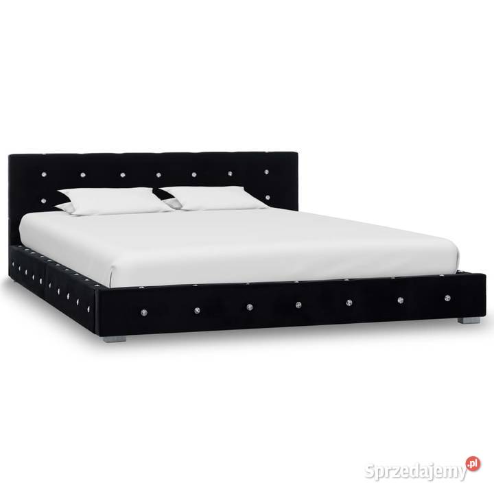 vidaXL Rama łóżka, czarna, tapicerowana aksamitem 280384