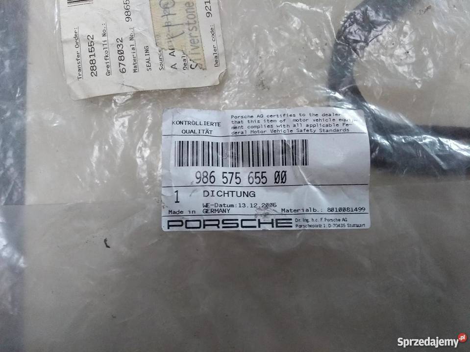 PORSCHE 986 Boxster uszczelka kanału wentylacji