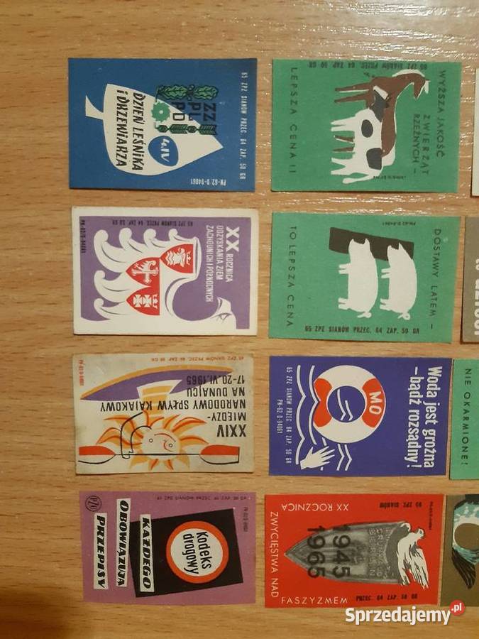 Stare etykiety zapałczane z PRL 1965