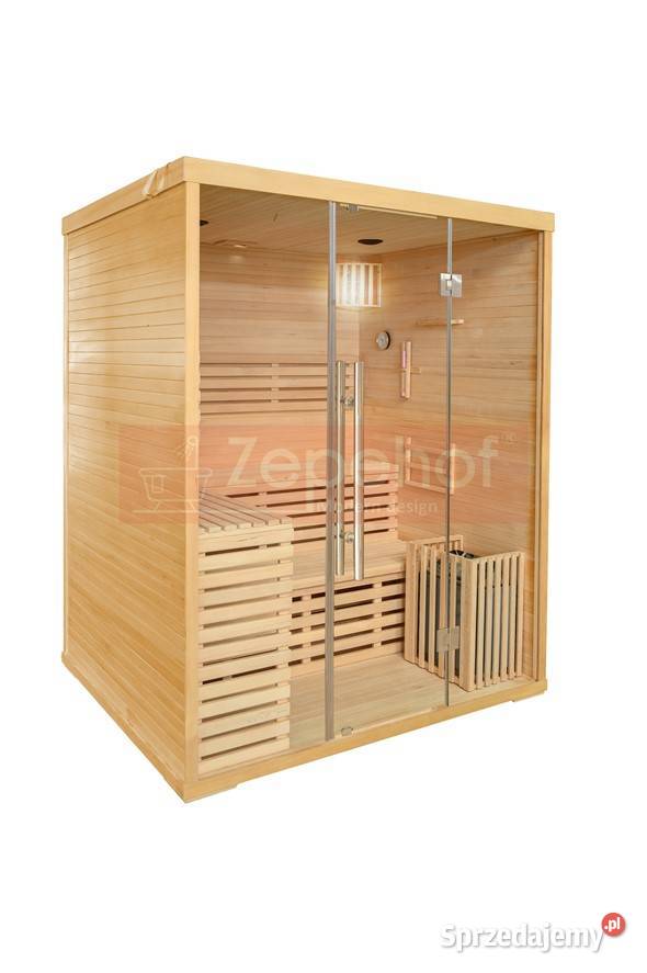 Sauna fińska sucha z piecem 1800x1500mm MOC 8 kW beżowy