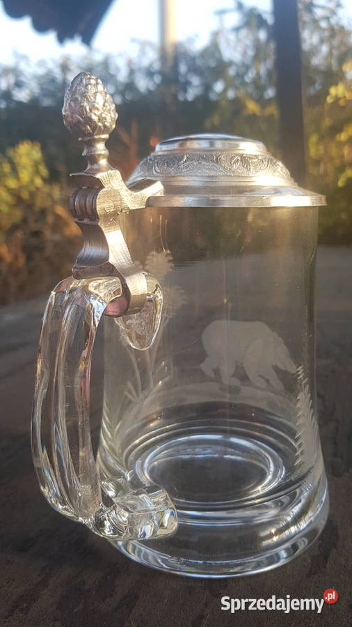 Piękny kryształowy kufel śląskie Myszków