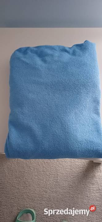 Prześcieradło z frotte z gumką niebieskie Sieradz sprzedam