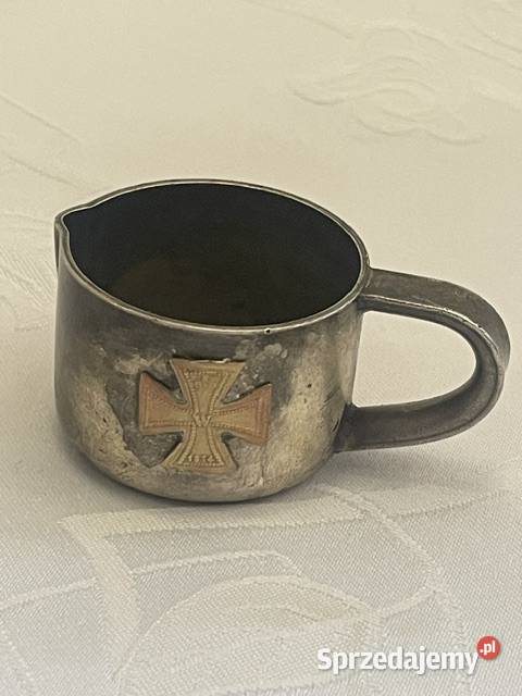 Mały platerowany kubek Prusy XIX wiek Kraków
