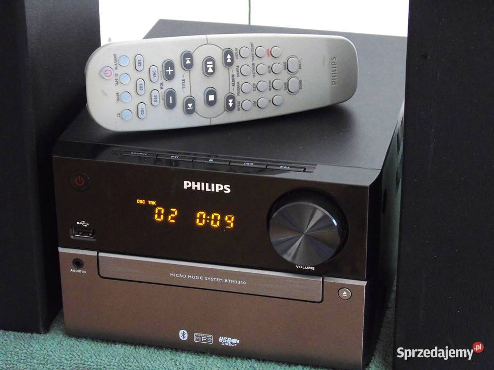 Wieża Philips pilot USB mp3 BT CD AUX kol Jasło