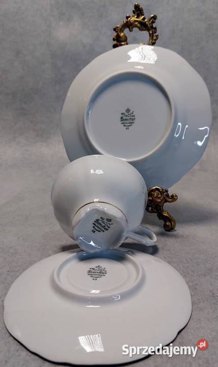 Bareuther Waldsassen Trio Filiżanka Spodek I Porcelana i szkło Sugajenko