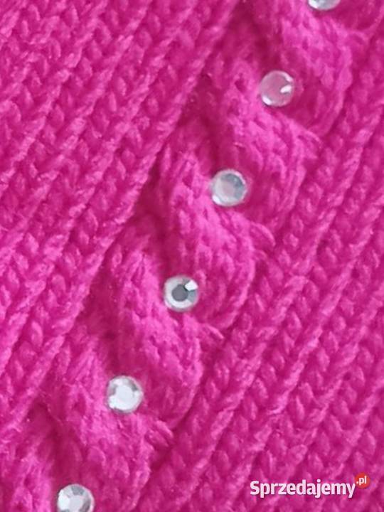 CZAPKA damska Różowa z kryształkami przejściowa Wieluń