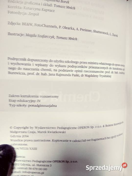 Ciekawi świata chemia 3 operon nowe podręczniki Warszawa