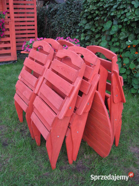 Meble ogrodowe drewniane z ławką składane typ S Kalety