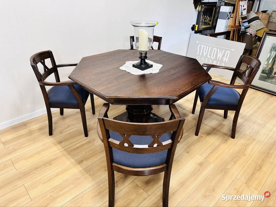 Solidny i elegancki gabinetowy STÓŁ 8kątny z 4 Toruń