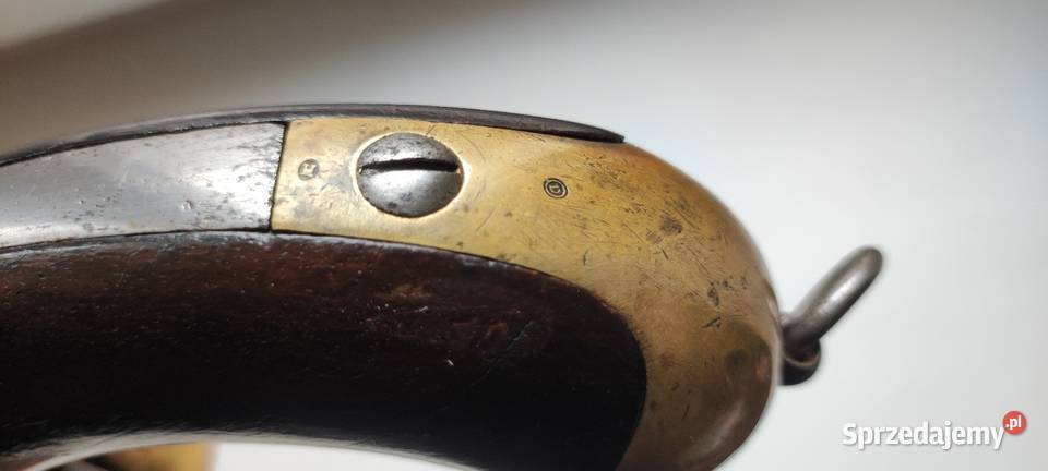 Stary pistolet Francja bojowy oficerski XIXw Militaria
