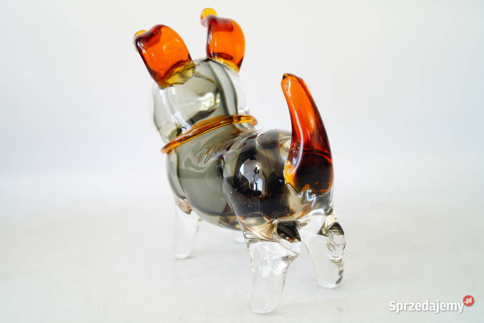 Figura szklana figura Murano style pies piesek Gizałki