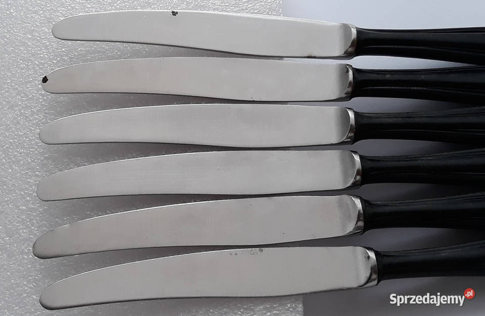 Noże obiadowe 1 BAKELIT Gerlach sztućce PRL śląskie