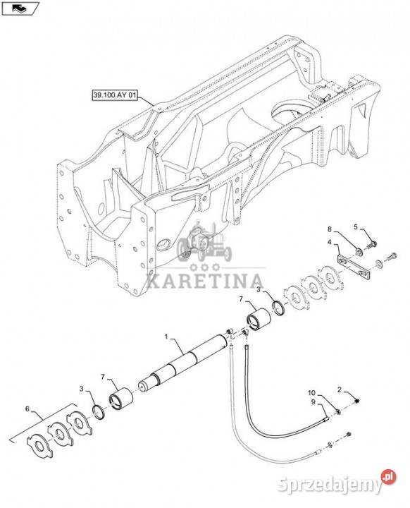 Holland T6090 Sworzeń 6026mm x 510mm l 84372521 Jastrzębniki