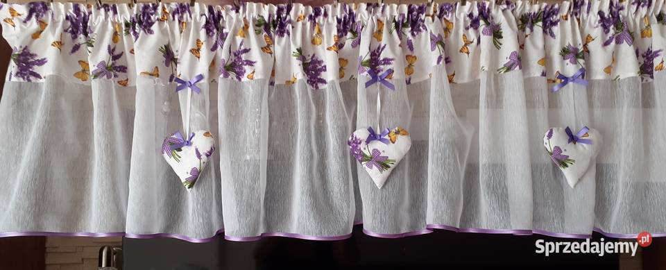 Lambrekin lawenda z motylkami