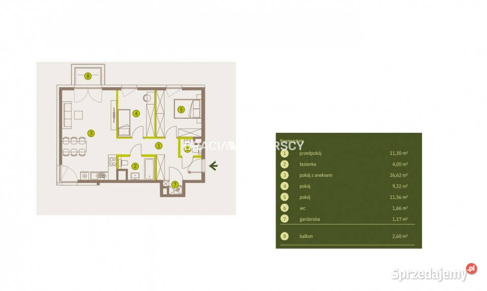 sprzedaży mieszkania Kraków 6562m2 3pokojowe