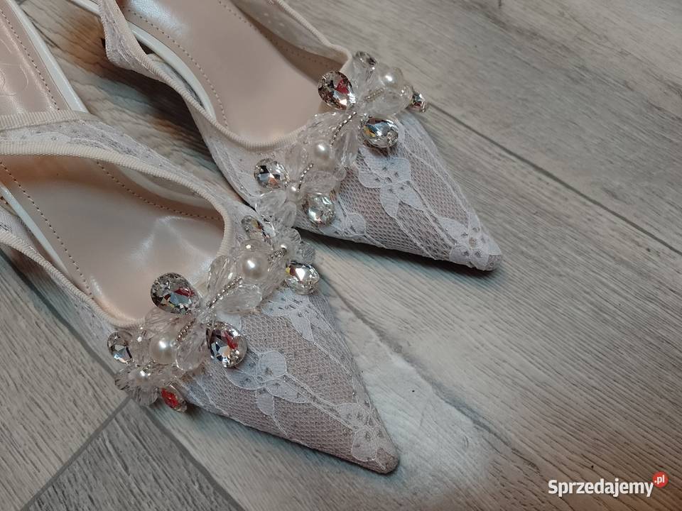 41 Koronkowe bogato zdobione Czółenka wieczorowe Kraków